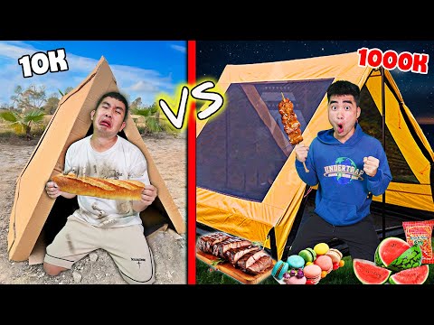 Gấu Đỏ TV - Thử Thách Cắm Trại Qua Đêm 1 Sao Với 10 Sao - Cắm Trại 1 Triệu Vs Cắm Trại 10 Triệu
