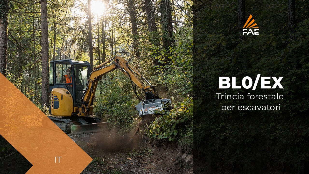 Video - FAE BL0/EX - Trincia forestale FAE BL0/EX per escavatori da 2 a 4 t