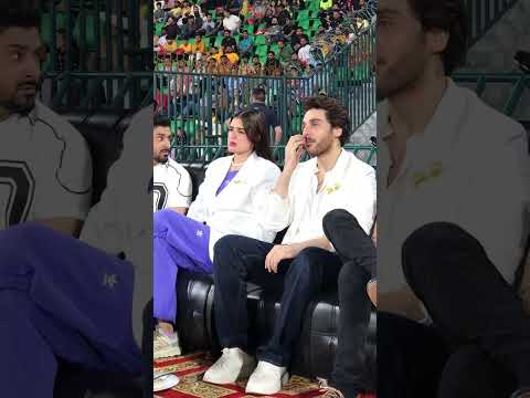 Hira khan with ahsan khan #cricket #psl8 #viralvideo #cricketlover #hiramani #short