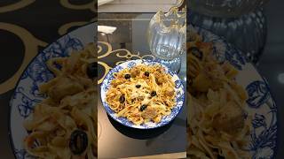 Tagliatelle flavourful saucy pasta with chunks of chicken!✨🤌🏻🍝 #food #cooking #pasta #baking
