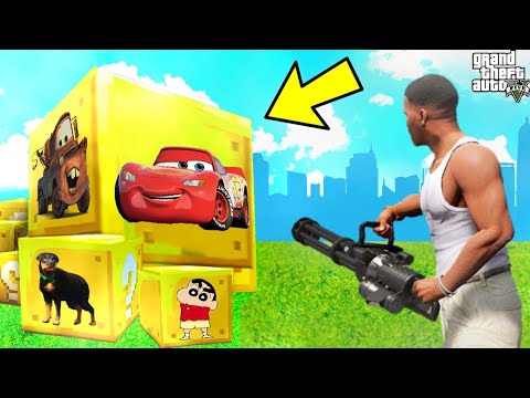 GTA 5: Opening MEGA *LIGHTNING MCQUEEN & CHOP* Lucky Blocks With SHINCHAN & FRANKLIN In GTA V!