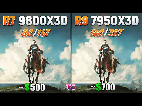 Ryzen 7 9800X3D vs Ryzen 9 7950X3D - Test in 10 Games