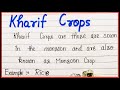 Kharif Crops and Seasons