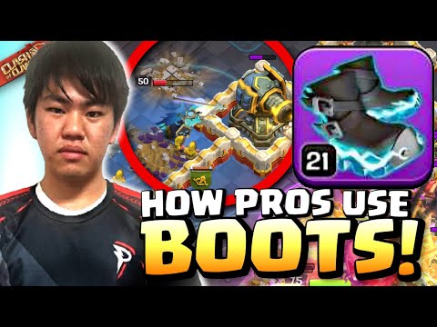 PROs use ELECTRO BOOTS for the FIRST TIME on Hard Mode! Clash of Clans