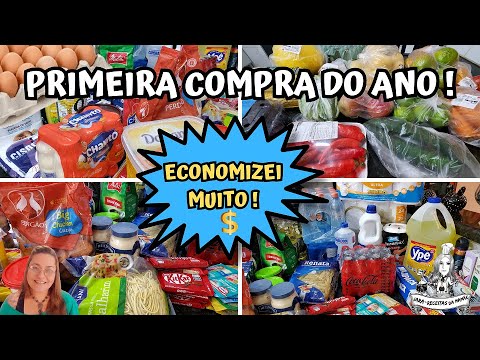 PRIMEIRA COMPRA DO ANO 2025 / CONSEGUI ECONOMIZAR MUITO / COMPREI TUDO O QUE EU PRECISAVA