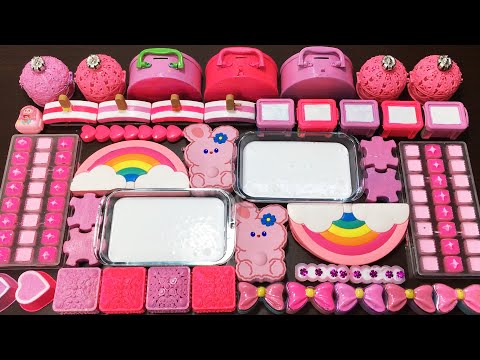 PINK  Slime !!! Mixing Random Things Into GLOSSY Slime !! ASMR Cocomelon slime