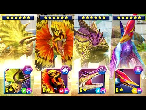ALL MAX HEROIC 6 STAR DINOSAURS (JURASSIC WORLD THE GAME)