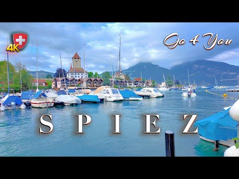 SWITZERLAND SPIEZ 🇨🇭 Discover splendor of Lake Thun in a cute Town 4K walk