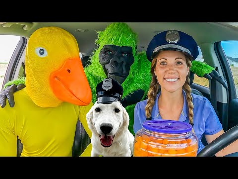 Police SAVES Puppy From Rubber Ducky in Car Ride Chase!