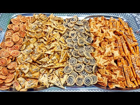 عليهم الطلب بكثرة‼️فقيقصات مالحين 6 اشكال بعجينة واحدة بدون طابع ولا مراشم بأشكال ومذاقات مختلفة👌