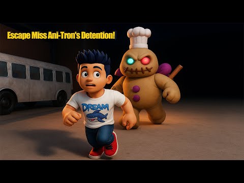 OKULU CANAVARLAR BASTI KAÇIYORUZ !!! ROBLOX ESCAPE MISS ANI - TRON'S DETENTION!