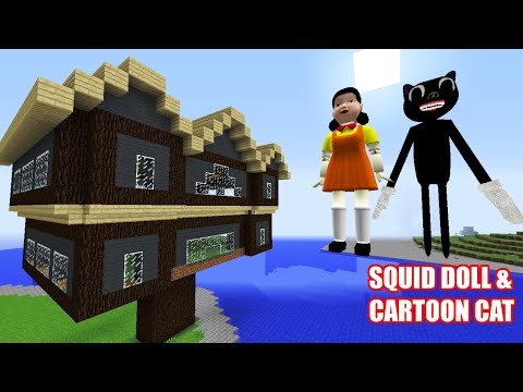 SURVIVING FROM SHIN SQUID GAME DOLL & CARTOON CAT ARRIVAL in Minecraft - Gameplay Coffin meme!