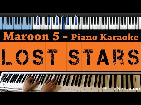 Maroon 5 / Adam Levine – Lost Stars – LOWER Key (Piano Karaoke / Sing Along)