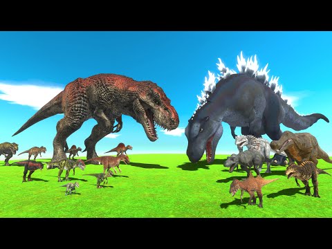 T-Rex Army vs Godzilla T-Rex - Epic Dinosaur Battle! - Animal Revolt Battle Simulator