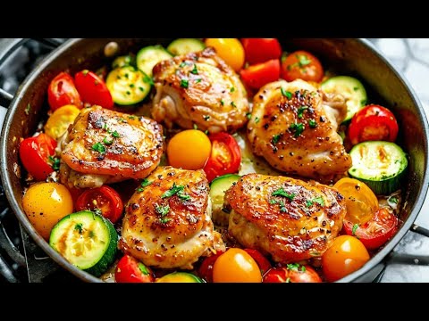 This recipe will blow your mind! Easy Chicken Thighs with Veggies – No Fuss Dinner!