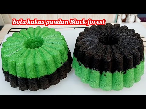 1 resep jadi 2 loyang, lembut moist enak banget BOLU KUKUS PANDAN BLACK FOREST