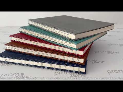 20 x 28 cm Spiralli Termo PU Sert Kapaklı Tarihsiz Defter, 240 Sayfa, 80 gr Ivory Krem Kareli İç Kağıt Promozone