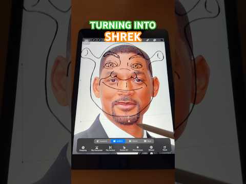 Editing Will Smith into SHREK #willsmith #shrek #faceedit #ipad #art