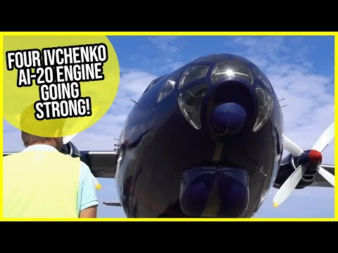 Four Ivchenko AI-20 Engine going STRONG! Antonov 12 Cockpit Split-Screen Takeoff!!! [AirClips]