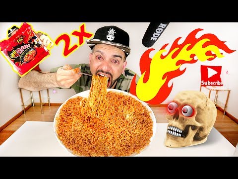 تحدي الاندومي الكوري 2X احر واخطر نودلز بالعالم ( حطمت الرقم القياسي ) CHALLENGE