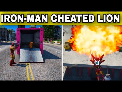 GTA V : IRON-MAN CHEATED LION | #shorts