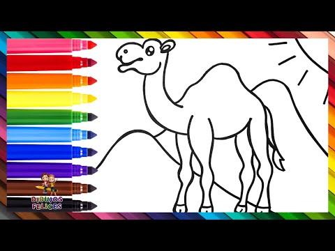 Dibuja y Colorea Un Camello 🐪🏜️🌈 Dibujos Para Niños