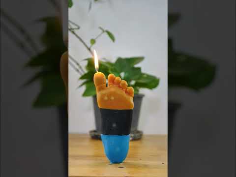 Colorful with foot🦶 style Candle #shorts #diy #handmade #candle