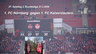 Stadionbesuch bei 1. FC Nürnberg gegen 1. FC Kaiserslautern am 21.3.2026 zum 27. Spieltag