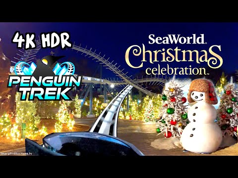 Penguin Trek coaster (Christmas POV) SeaWorld Orlando