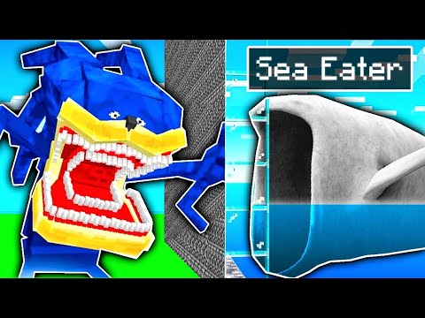 Shin Sonic VS Sea Eater (Batalla de Mobs en Minecraft)