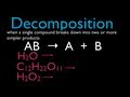 Decomposition Reactions and Their Products