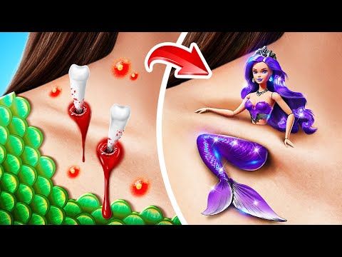 Vampire Wants to be a Dark Mermaid! 🖤 Amazing Transformation Hacks