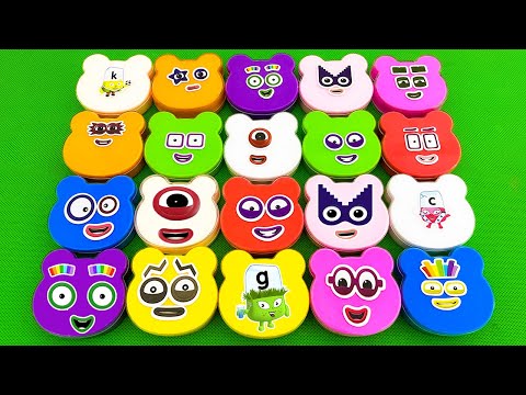 Rainbow Slime - Looking For Numberblocks, Alphablocks with Teddy Bear. Mixing slime colorful