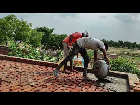 लोहे के गाटर और लाल पत्थर की छत बनाने का पूरा प्रोसेस how to make | home Faundisan | Lohe ke gatar