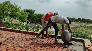 लोहे के गाटर और लाल पत्थर की छत बनाने का पूरा प्रोसेस how to make | home Faundisan | Lohe ke gatar