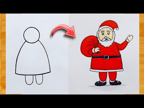 Santa claus drawing easy | merry christmas drawing | christmas drawing