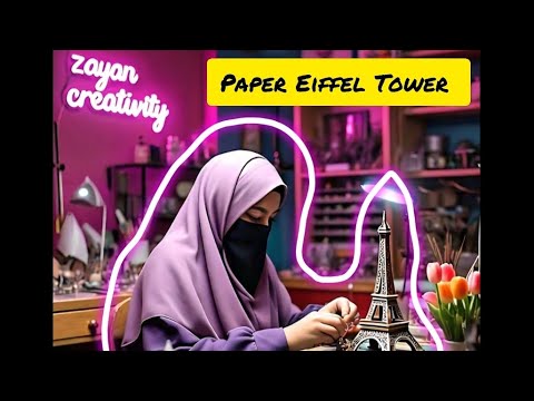 😍paper Eiffel Tower step by step #eiffeltower #youtubepartner #diy #easyartandcraft #papaercraft