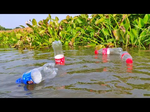 Best Hook Fishing Video | Traditional Fish Trap With Plastic Bottle | Fish Trap In Bangali Method