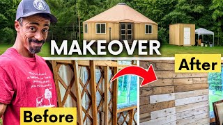 Yurt Makeover – Before & After! From Bare Studs to Cozy Cabin Vibes"