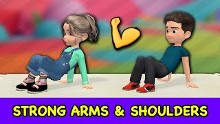 STRONG ARMS & SHOULDERS: Upper Body Kids Workout (20 Min)