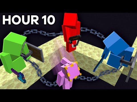 Can 4 Speedrunners beat Minecraft Chained Together