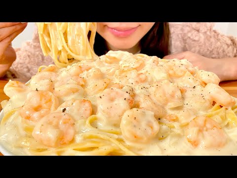 結婚記念日にエビクリームパスタを爆食いしてお祝いする【結婚3年目】