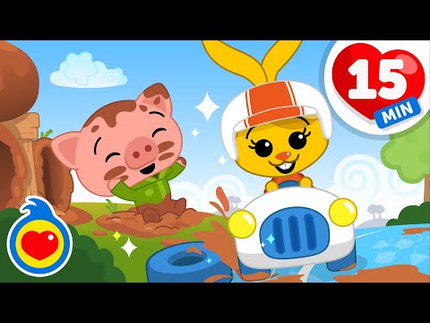 Plim Plam, a Saltar en el Lodo! 🪁 Y Más Canciones Infantiles Para Jugar (15 Min) | Plim Plim