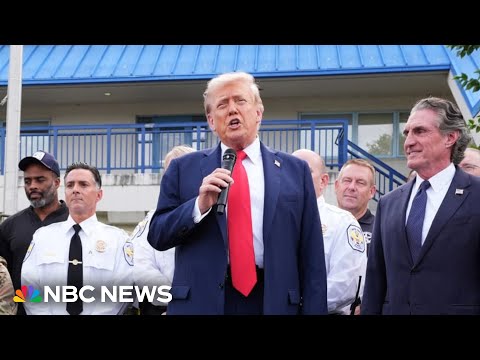 YouTube video thumbnail: Trump Says he 'Feels Safe' in Visit to National Guard, D.C. Police