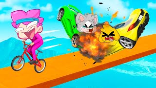 BICI vs AUTO DE 1.000.000$ en GTA! 😂 CORREDORES vs COCHES INVICTOR
