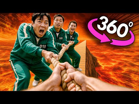 Squid Game: Tug of War – The Loser Falls Into Lava! (VR 4K Video) @Netflix
