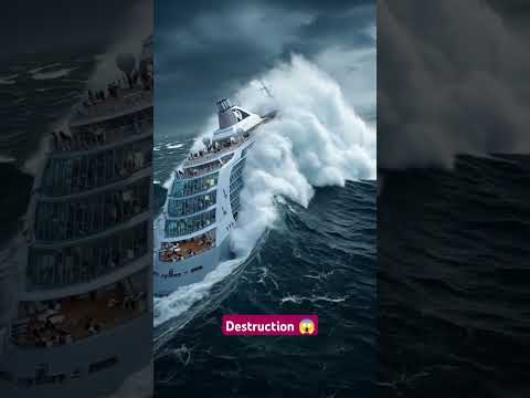 Big cruise is facing very terrible waves in the north sea. #ocean #sea #waves #cruise