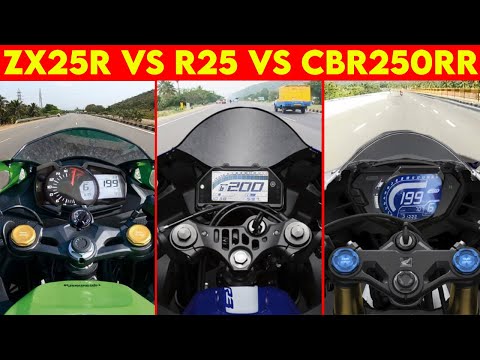 NINJA ZX25R VS Yamaha R25 VS CBR 250RR | 0 TO 200 | TOPSPEED !!!