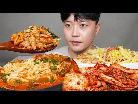 [와차밥] 돼지곱창전골 매운겉절이 스팸감자볶음 요리 먹방 Spicy Pork Tripe Hot Pot & Kimchi ASMR MUKBANG EATING SHOW