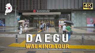 Rainy Day Walk in Korea 4K | Dongdaegu Station Urban Rain Sounds ASMR (No Talking)